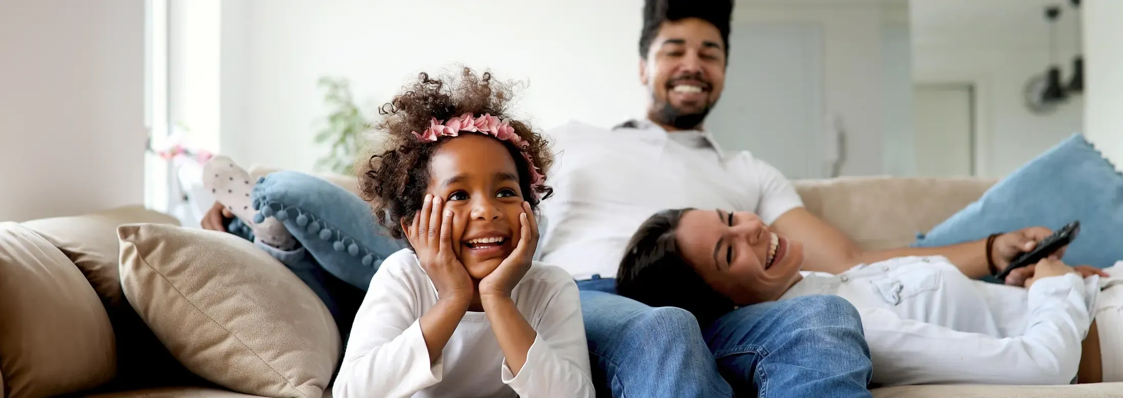 family watching tv in pest free home
